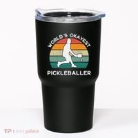 WorldS Okayest Pickleballer Funny Retro Pickleball Player Tumbler thumb 0