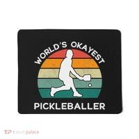 WorldS Okayest Pickleballer Funny Retro Pickleball Player Mousepad thumb 0