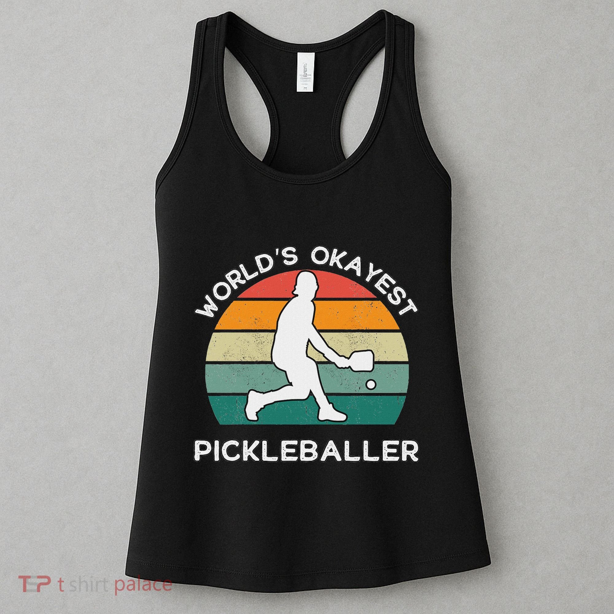 WorldS Okayest Pickleballer Funny Retro Pickleball Player Women's Tank Top