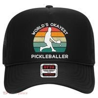 WorldS Okayest Pickleballer Funny Retro Pickleball Player Hat thumb 0