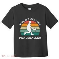 WorldS Okayest Pickleballer Funny Retro Pickleball Player Toddler T-Shirt thumb 0