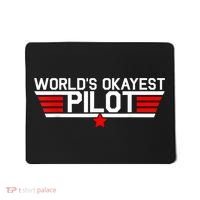 Worlds Okayest Pilot Funny Aviator Aviation Flying Mens Mousepad thumb 0
