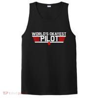 Worlds Okayest Pilot Funny Aviator Aviation Flying Mens PosiCharge Competitor Tank thumb 0