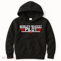Worlds Okayest Pilot Funny Aviator Aviation Flying Mens Kids Hoodie thumb 0