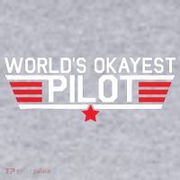 Worlds Okayest Pilot Funny Aviator Aviation Flying Women's Racerback Cropped Tank thumb 2
