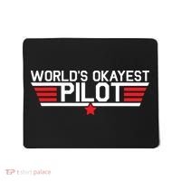 Worlds Okayest Pilot Funny Aviator Aviation Flying Mousepad thumb 0