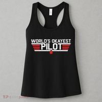 Worlds Okayest Pilot Funny Aviator Aviation Flying Women's Tank Top thumb 3