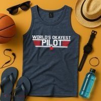 Worlds Okayest Pilot Funny Aviator Aviation Flying Tank Top thumb 4