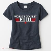 Worlds Okayest Pilot Funny Aviator Aviation Flying Women's T-Shirt thumb 0