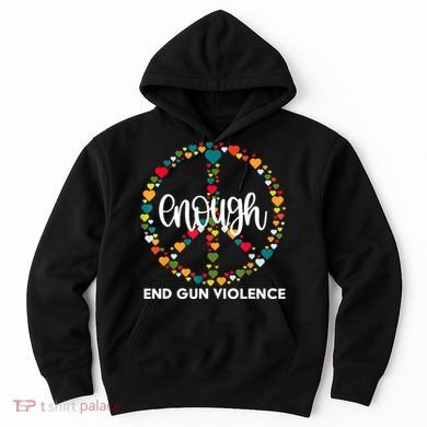 Wear Orange Peace Sign Enough End Gun Violence Hoodie