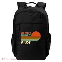 Worlds Okayest Pilot Funny Retro Funny Gift Backpack thumb 0