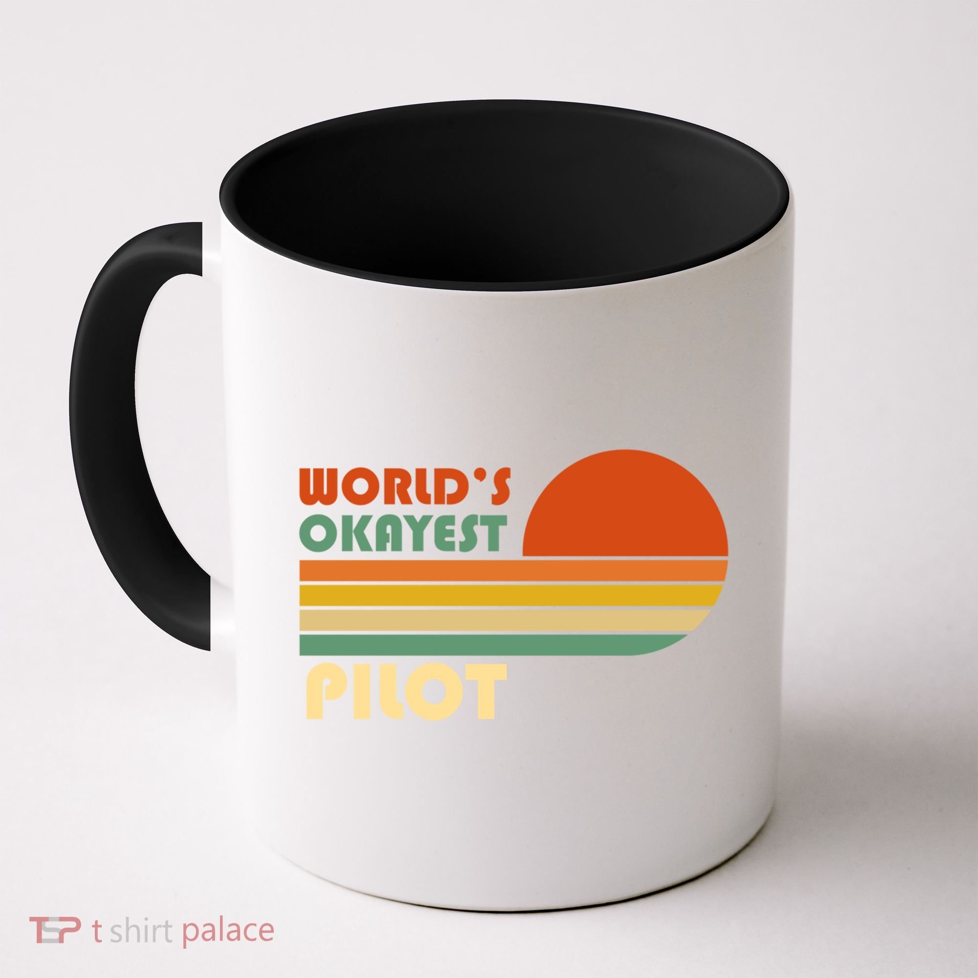 Worlds Okayest Pilot Funny Retro Funny Gift Coffee Mug