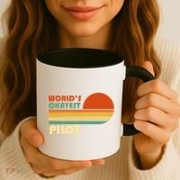 Worlds Okayest Pilot Funny Retro Funny Gift Coffee Mug thumb 3