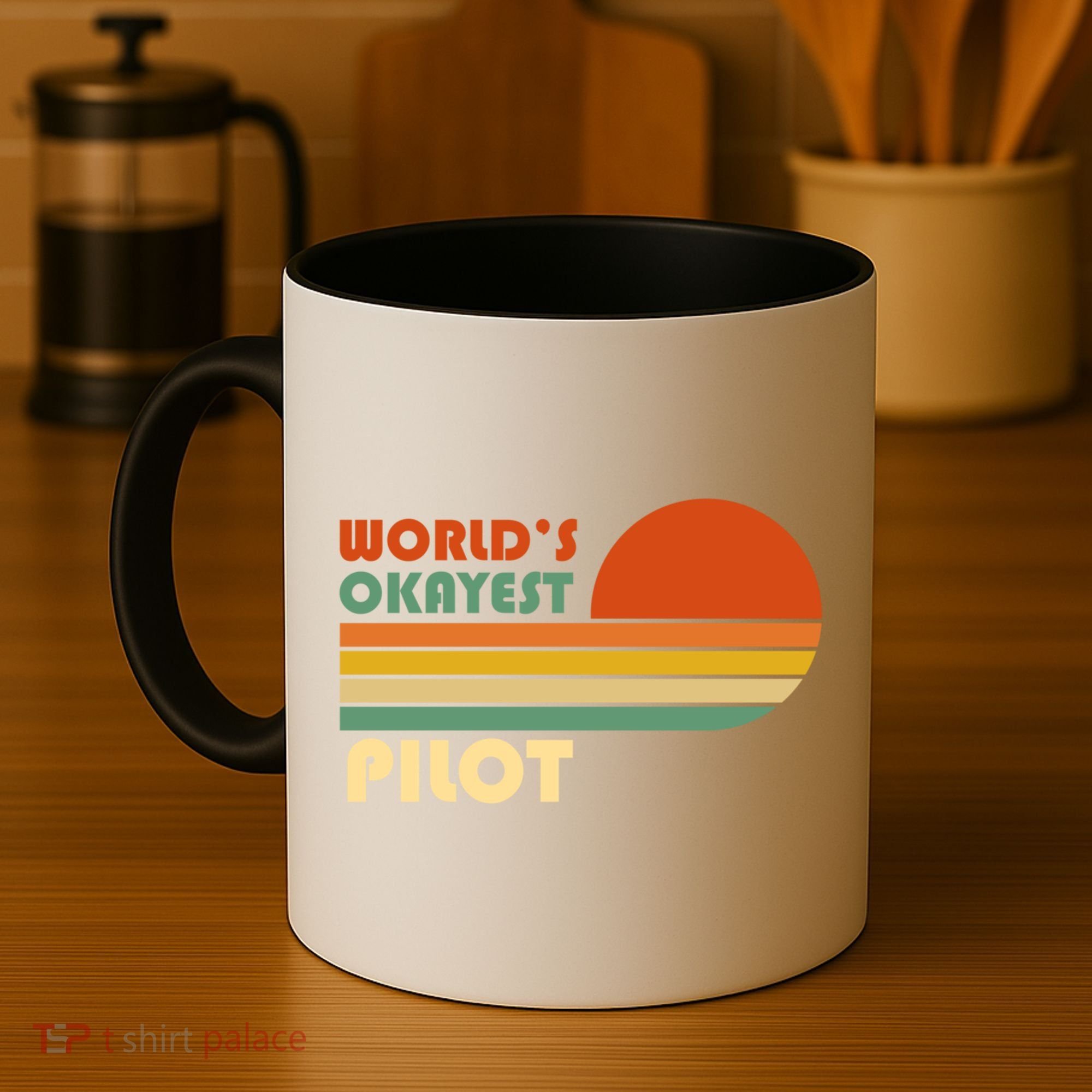 Worlds Okayest Pilot Funny Retro Funny Gift Coffee Mug