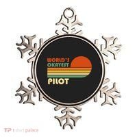 Worlds Okayest Pilot Funny Retro Funny Gift Ornament thumb 0
