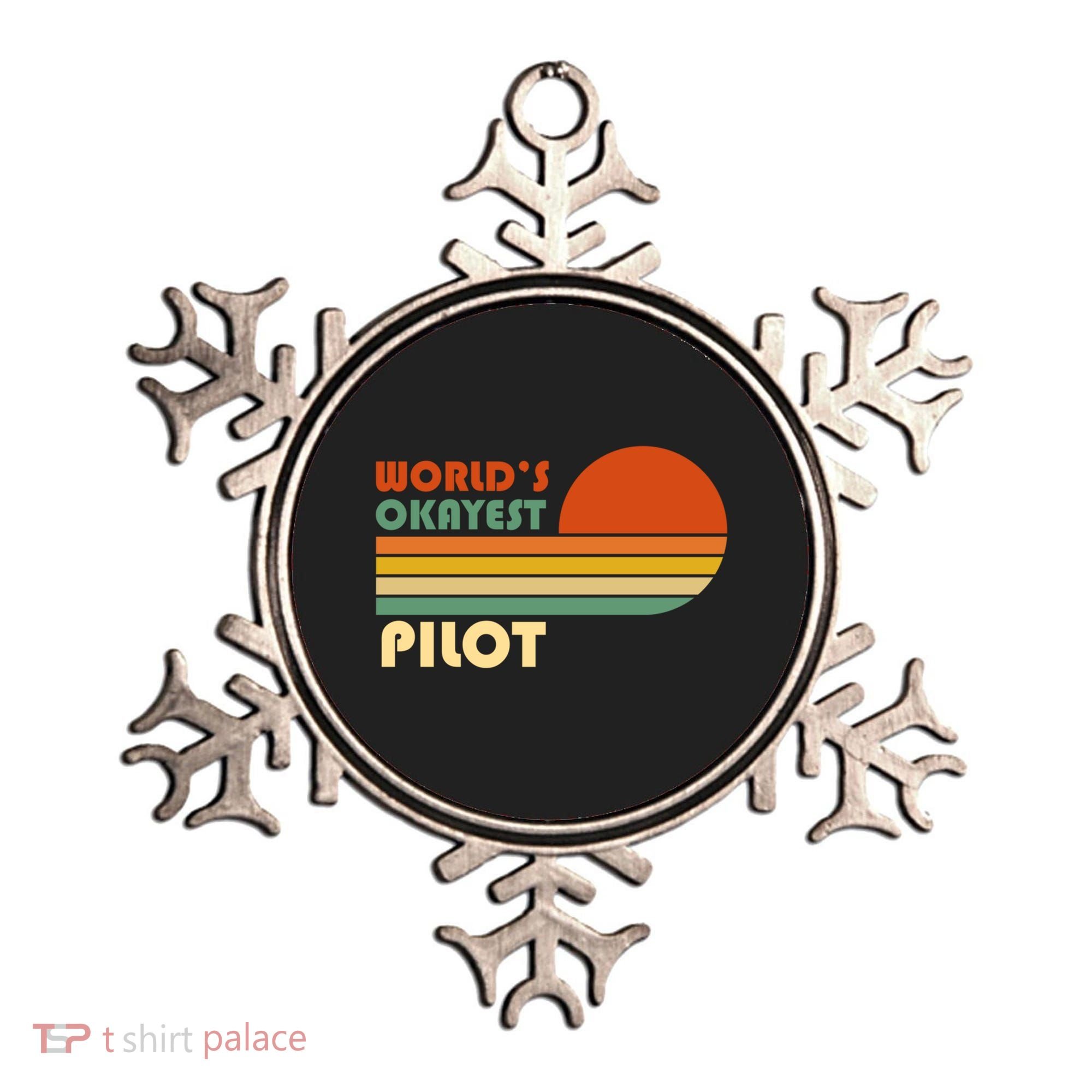 Worlds Okayest Pilot Funny Retro Funny Gift Ornament
