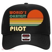 Worlds Okayest Pilot Funny Retro Funny Gift Hat thumb 0
