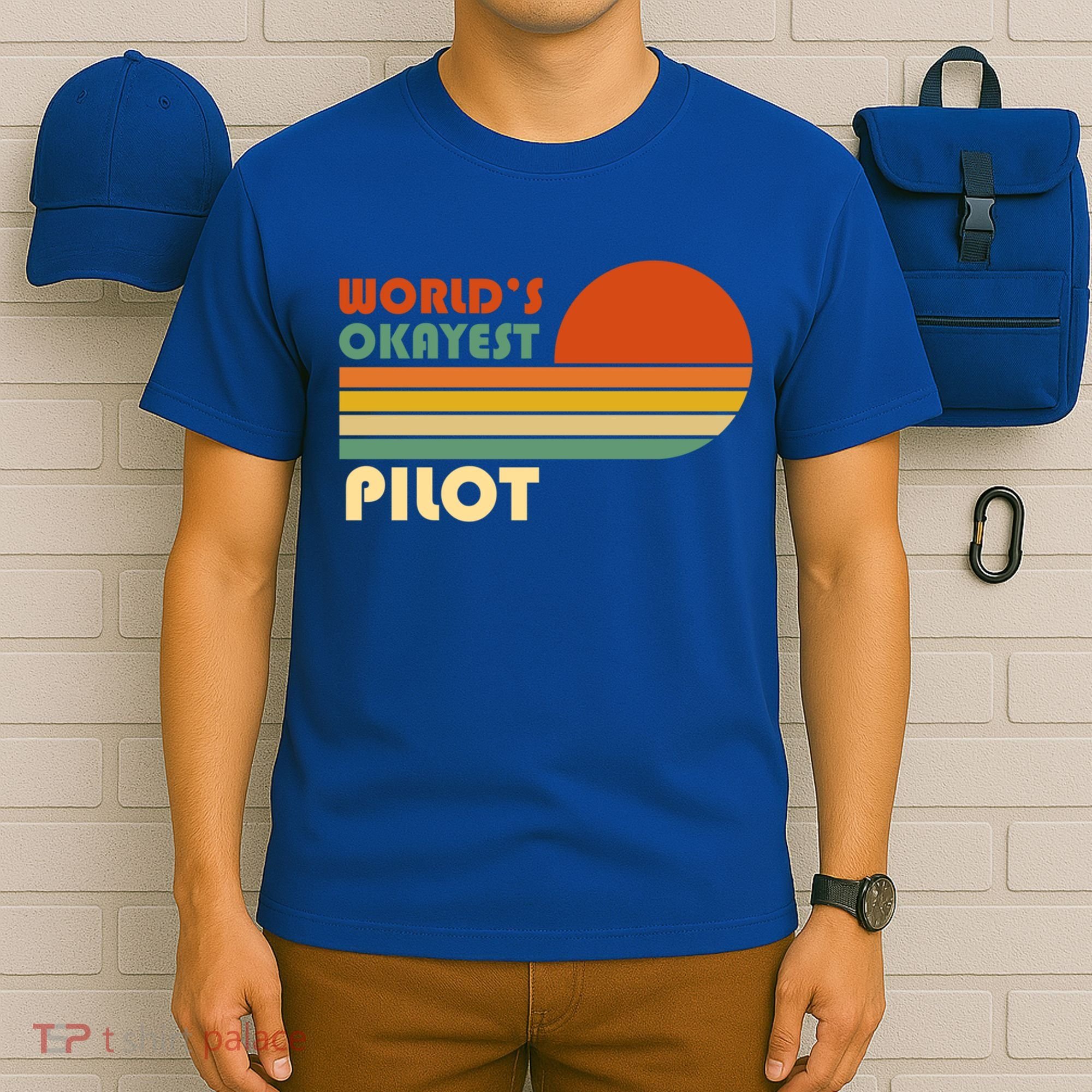 Worlds Okayest Pilot Funny Retro Funny Gift T-Shirt