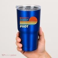 Worlds Okayest Pilot Funny Retro Funny Gift Tumbler thumb 2
