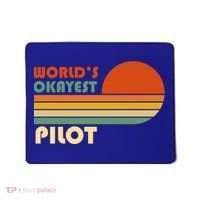 Worlds Okayest Pilot Funny Retro Funny Gift Mousepad thumb 0