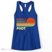 Worlds Okayest Pilot Funny Retro Funny Gift Women's Tank Top thumb 0