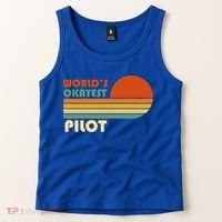 Worlds Okayest Pilot Funny Retro Funny Gift Tank Top thumb 2
