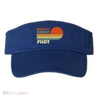Worlds Okayest Pilot Funny Retro Funny Gift Visor thumb 0