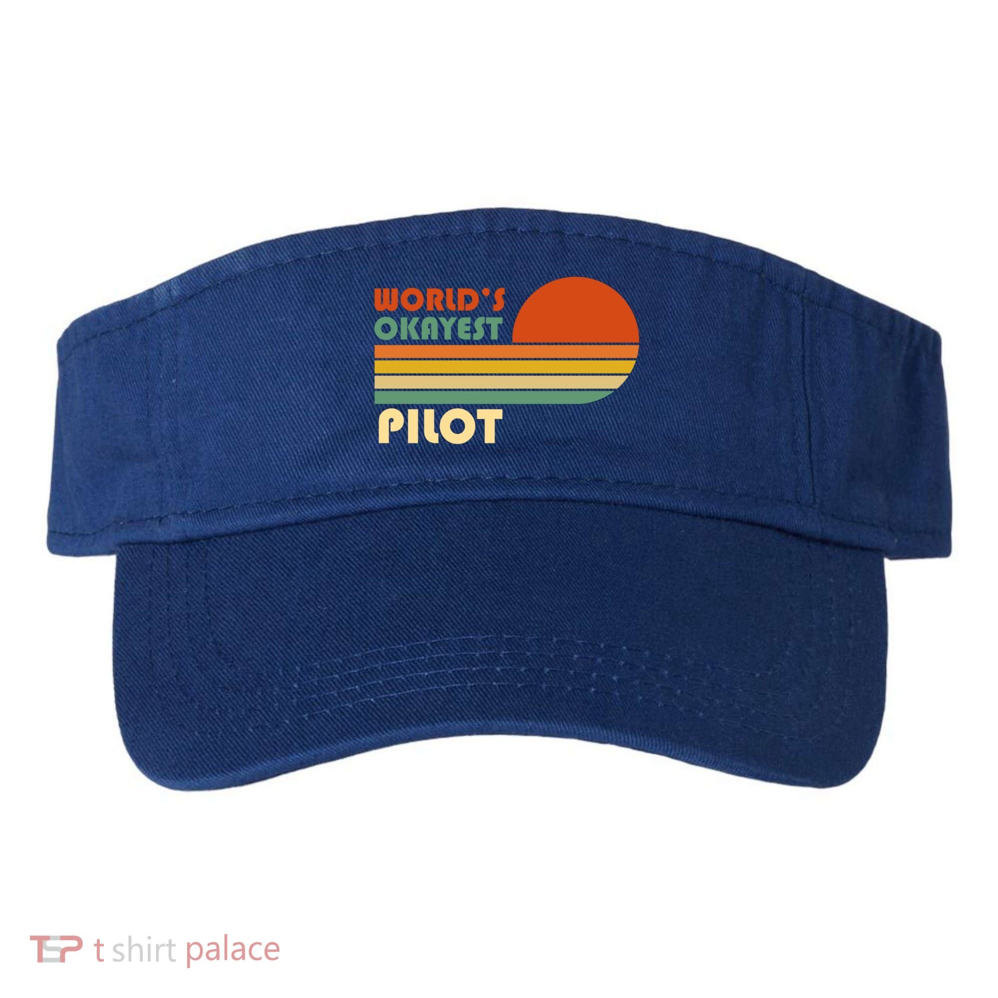 Worlds Okayest Pilot Funny Retro Funny Gift Visor