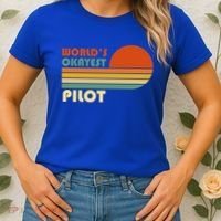 Worlds Okayest Pilot Funny Retro Funny Gift Women's T-Shirt thumb 2