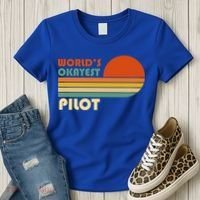 Worlds Okayest Pilot Funny Retro Funny Gift Women's T-Shirt thumb 3
