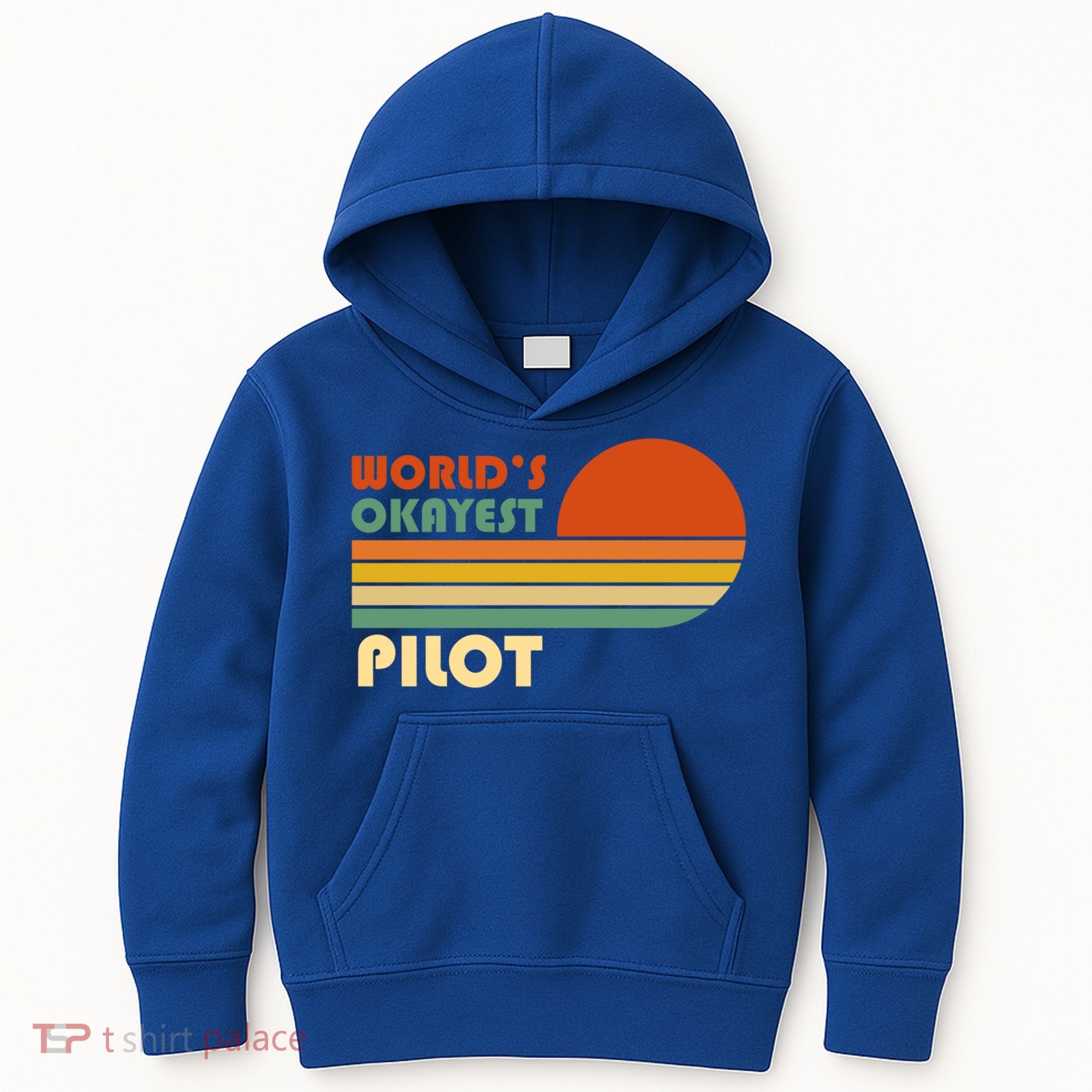 Worlds Okayest Pilot Funny Retro Funny Gift Kids Hoodie
