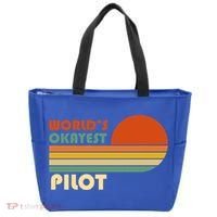 Worlds Okayest Pilot Funny Retro Funny Gift Tote Bag thumb 0