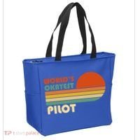 Worlds Okayest Pilot Funny Retro Funny Gift Tote Bag thumb 2