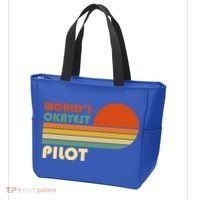 Worlds Okayest Pilot Funny Retro Funny Gift Tote Bag thumb 3