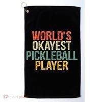 World's Okayest Pickleball Player Pickleball tournaments Golf Towel thumb 0