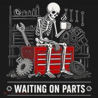 Waiting on Parts Skeleton Mechanic Humor Gift Sweatshirt thumb 3