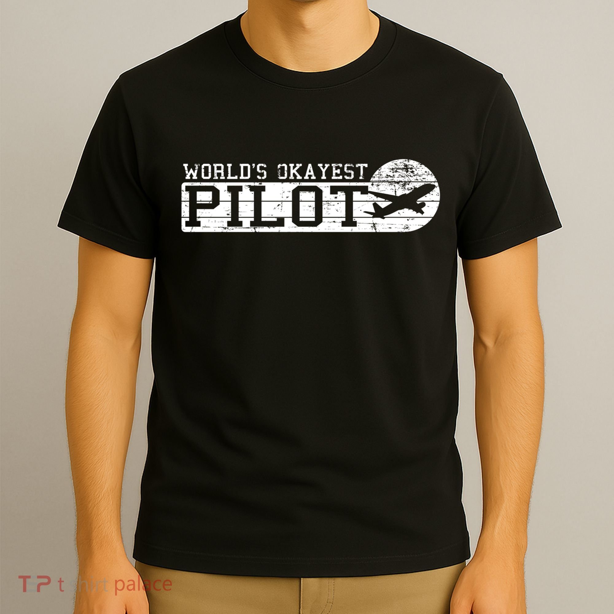 Worlds Okayest Pilot Funny Pilot T-Shirt