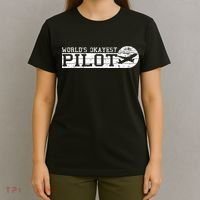 Worlds Okayest Pilot Funny Pilot T-Shirt thumb 4