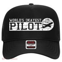 Worlds Okayest Pilot Funny Pilot Hat thumb 0