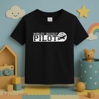 Worlds Okayest Pilot Funny Pilot Toddler T-Shirt thumb 3