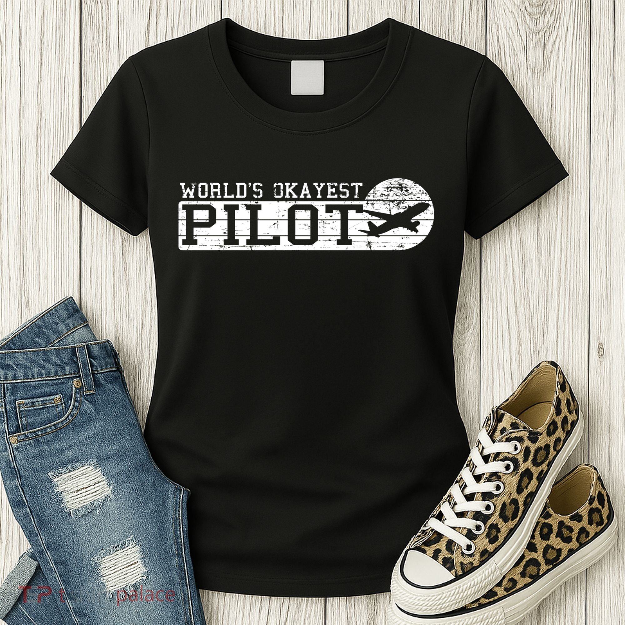 Worlds Okayest Pilot Funny Pilot Women's T-Shirt