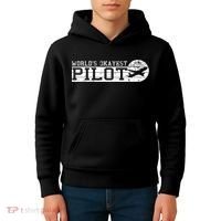 Worlds Okayest Pilot Funny Pilot Kids Hoodie thumb 4