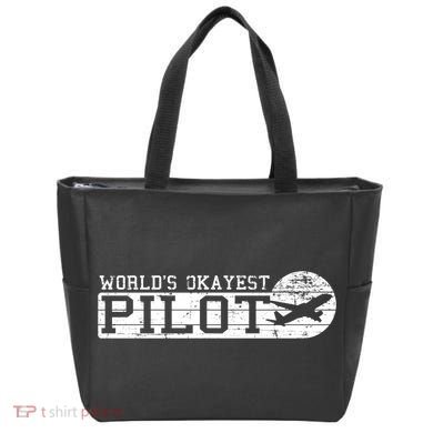 Worlds Okayest Pilot Funny Pilot Tote Bag