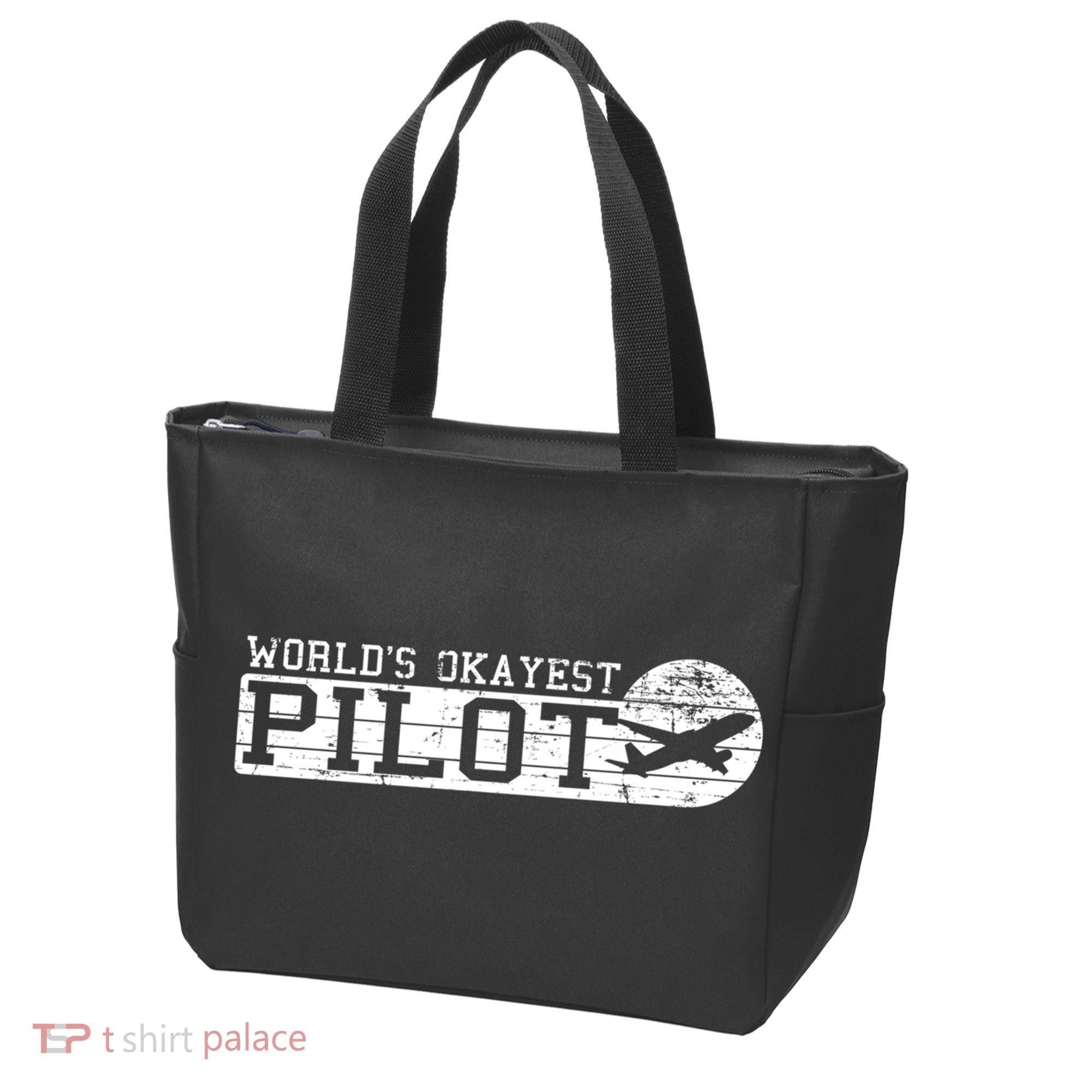 Worlds Okayest Pilot Funny Pilot Tote Bag