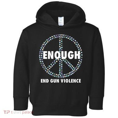 Wear Orange Peace Sign Enough End Gun Violence Toddler Hoodie