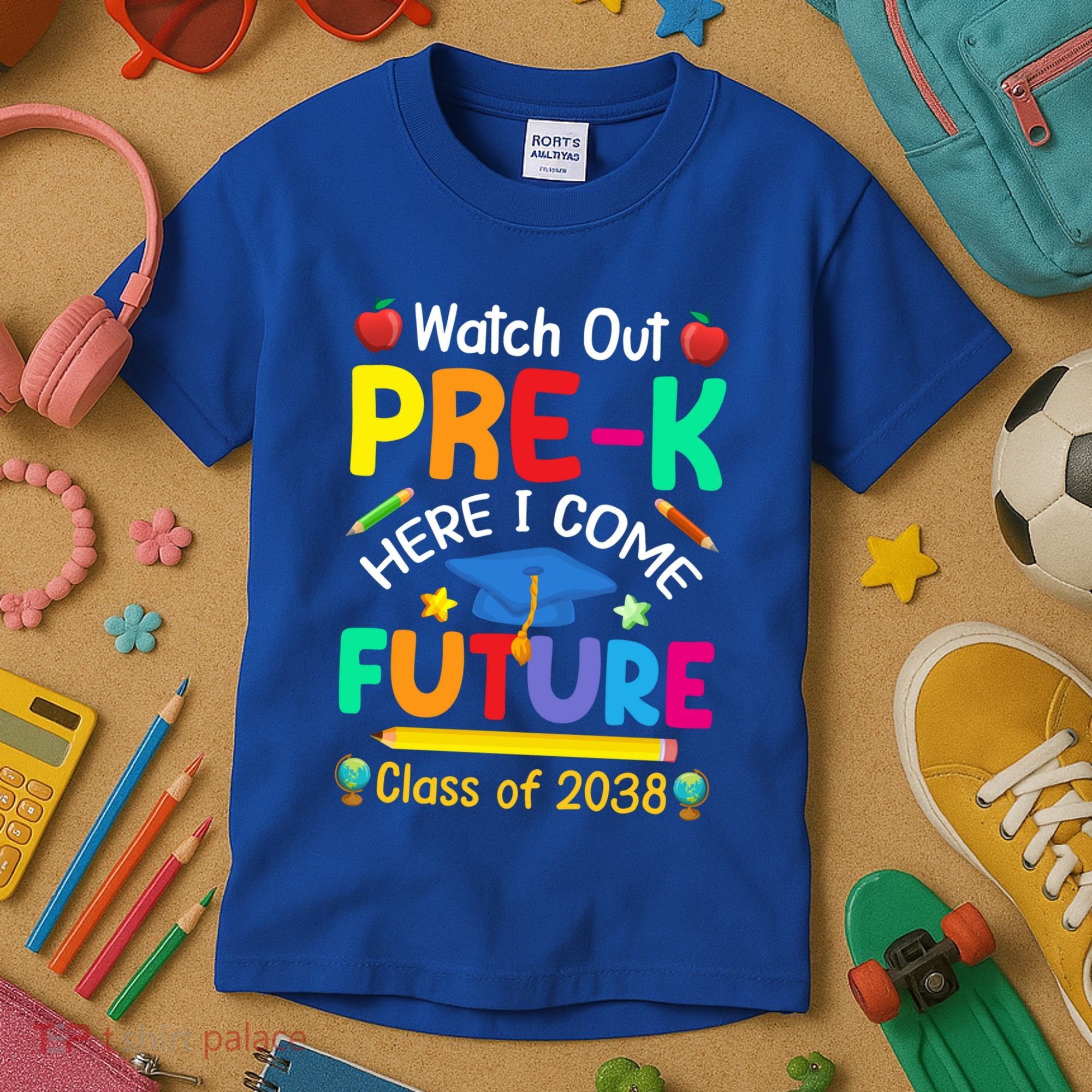 Watch Out PreK Here I Come Future Class Of 2038 Gift Kids T-Shirt
