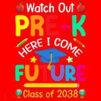 Watch Out PreK Here I Come Future Class Of 2038 Gift Santa Hat thumb 1