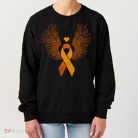 Winged Orange Ribbon Kidney Cancer Awareness Funny Gift Women's Sweatshirt thumb 0