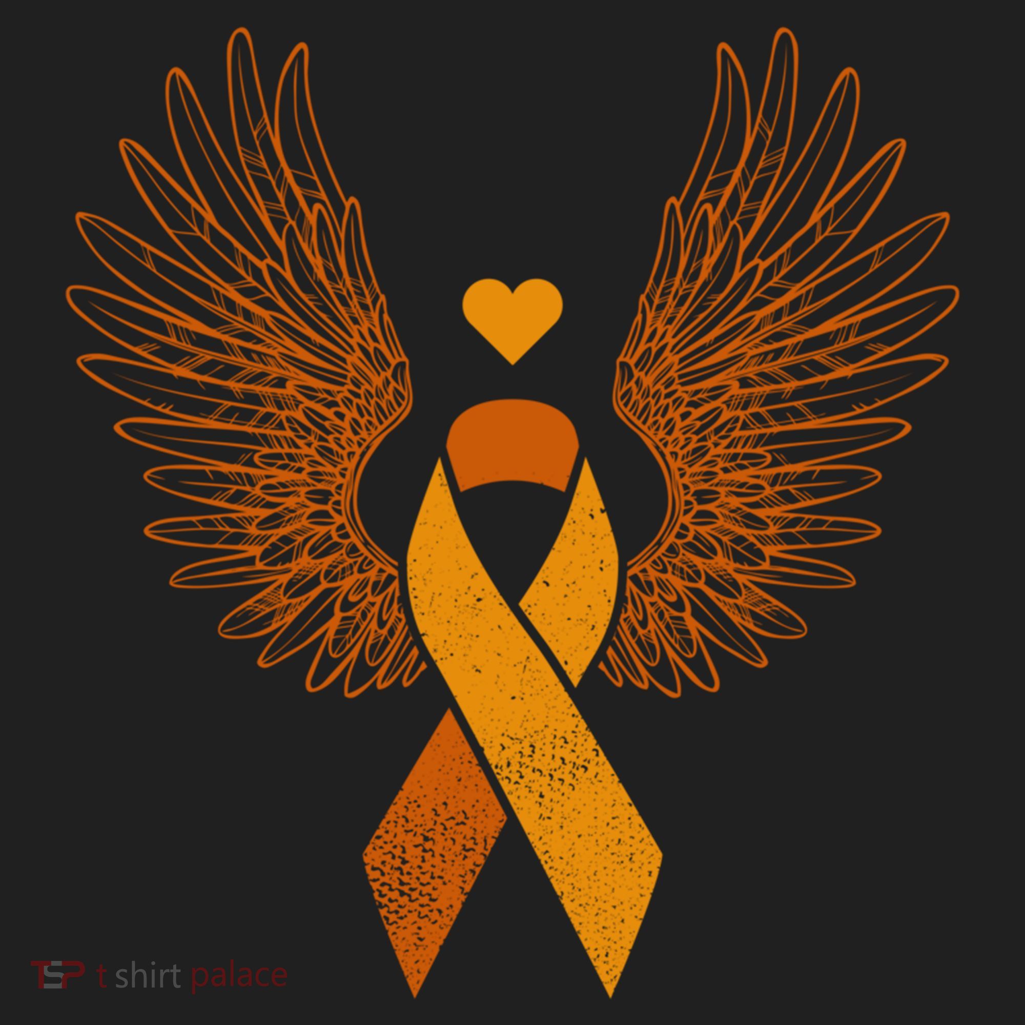 Winged Orange Ribbon Kidney Cancer Awareness Funny Gift Women's Sweatshirt