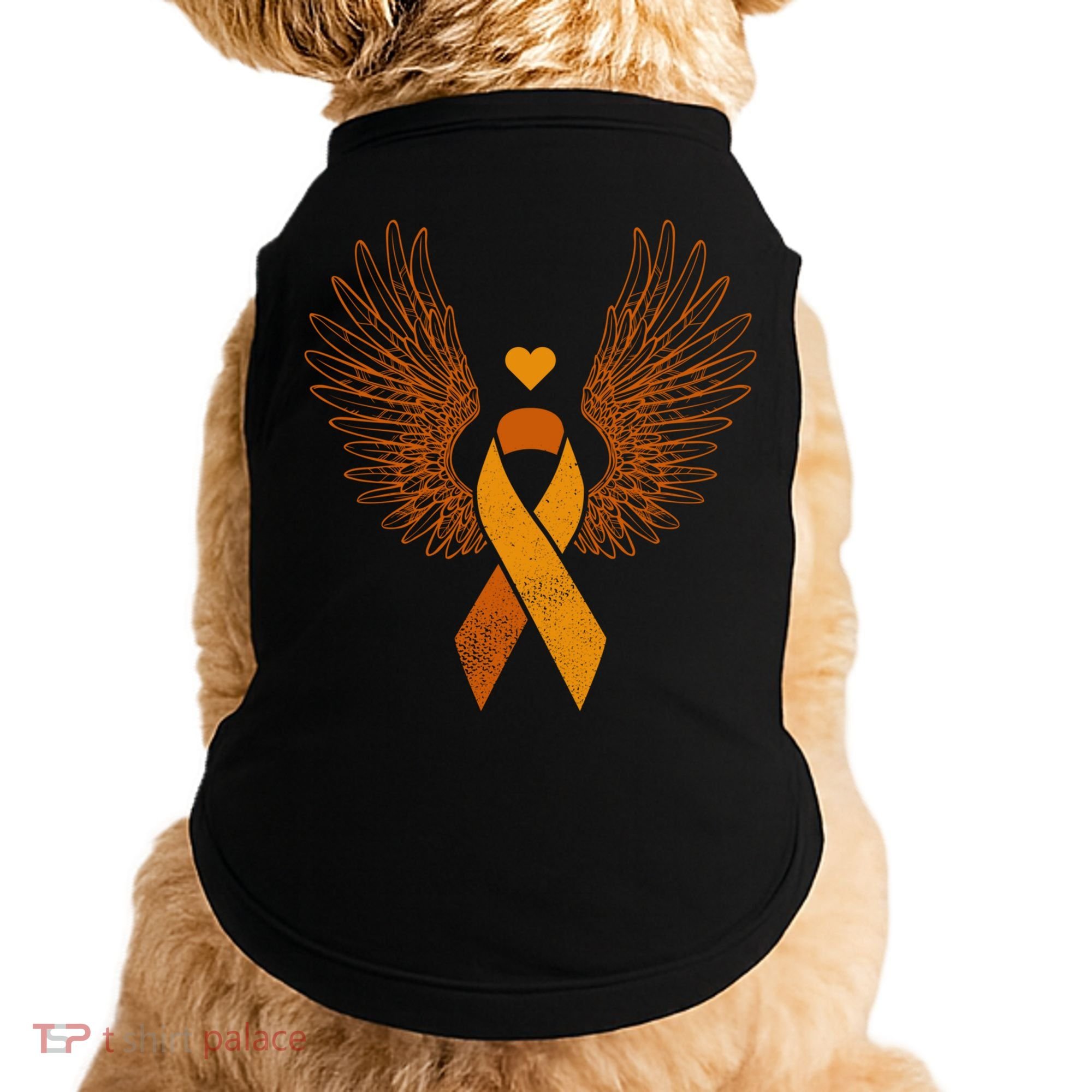 Winged Orange Ribbon Kidney Cancer Awareness Funny Gift Doggie Tank